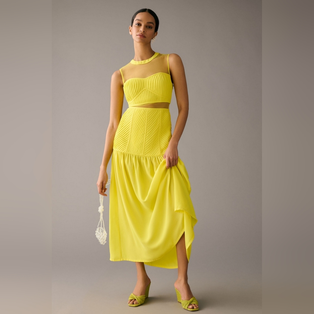 Vineet Bahl By Anthropologie Puff- Eleeve Textured Dress